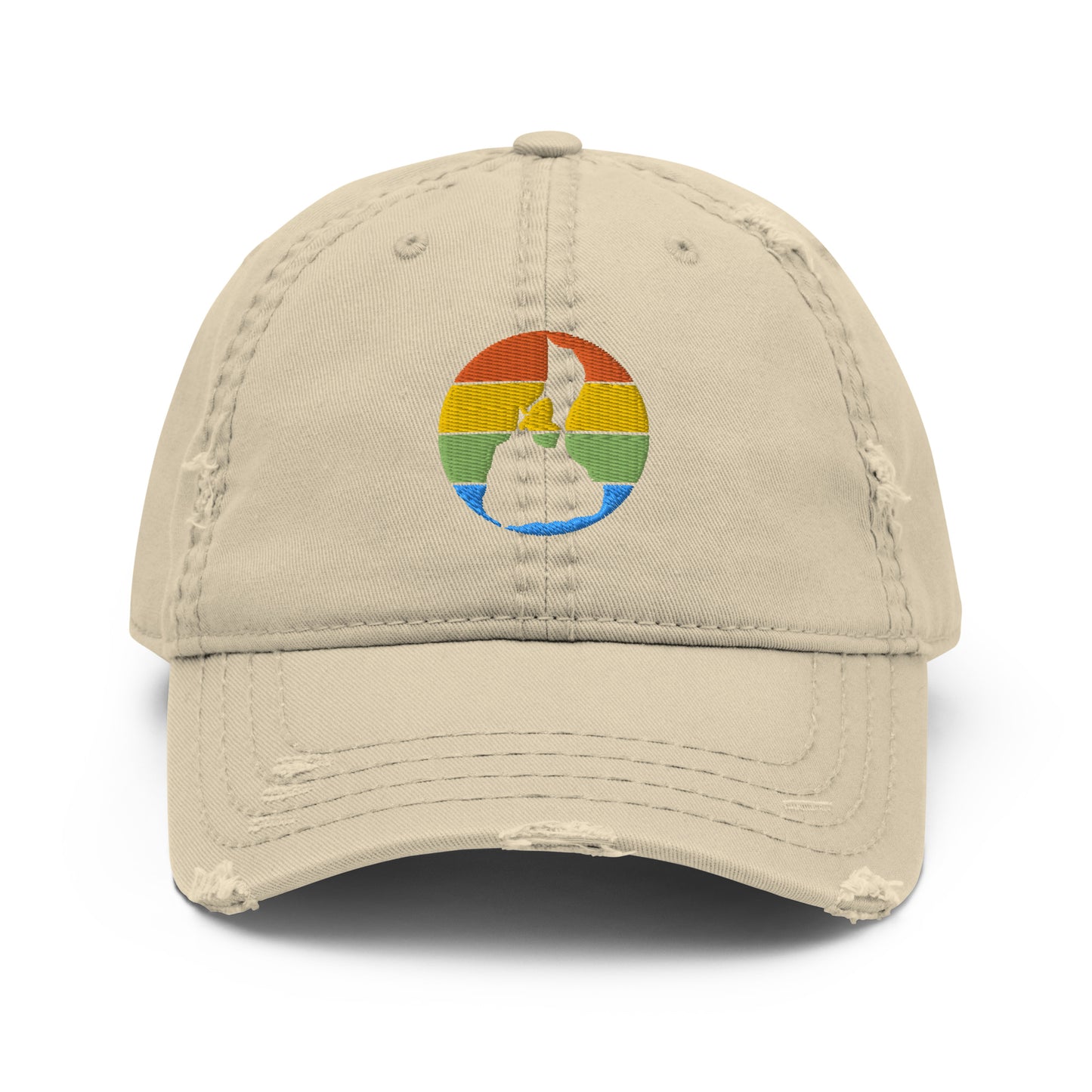 Block Island Embroidered Distressed Dad Hat