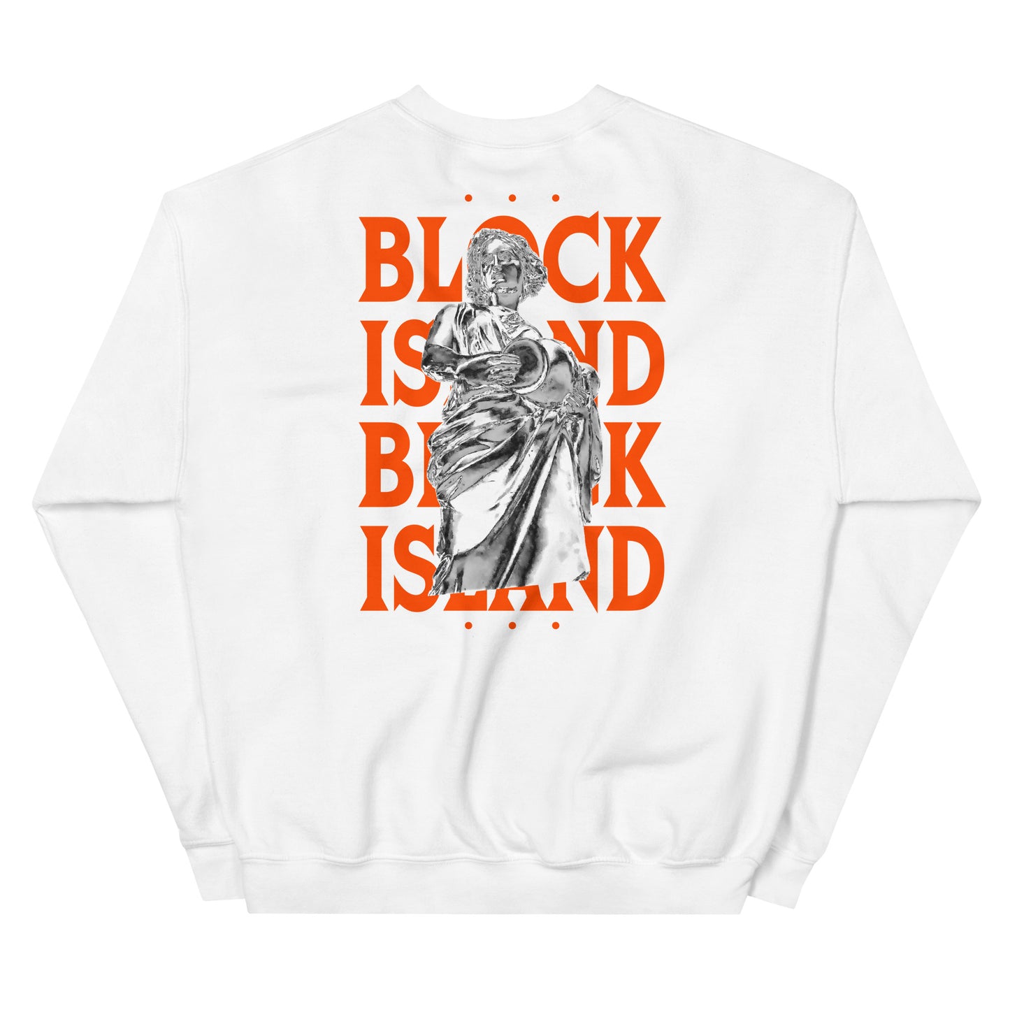 Rebecca Statue Print Logo Two-Sided Unisex Crew Neck