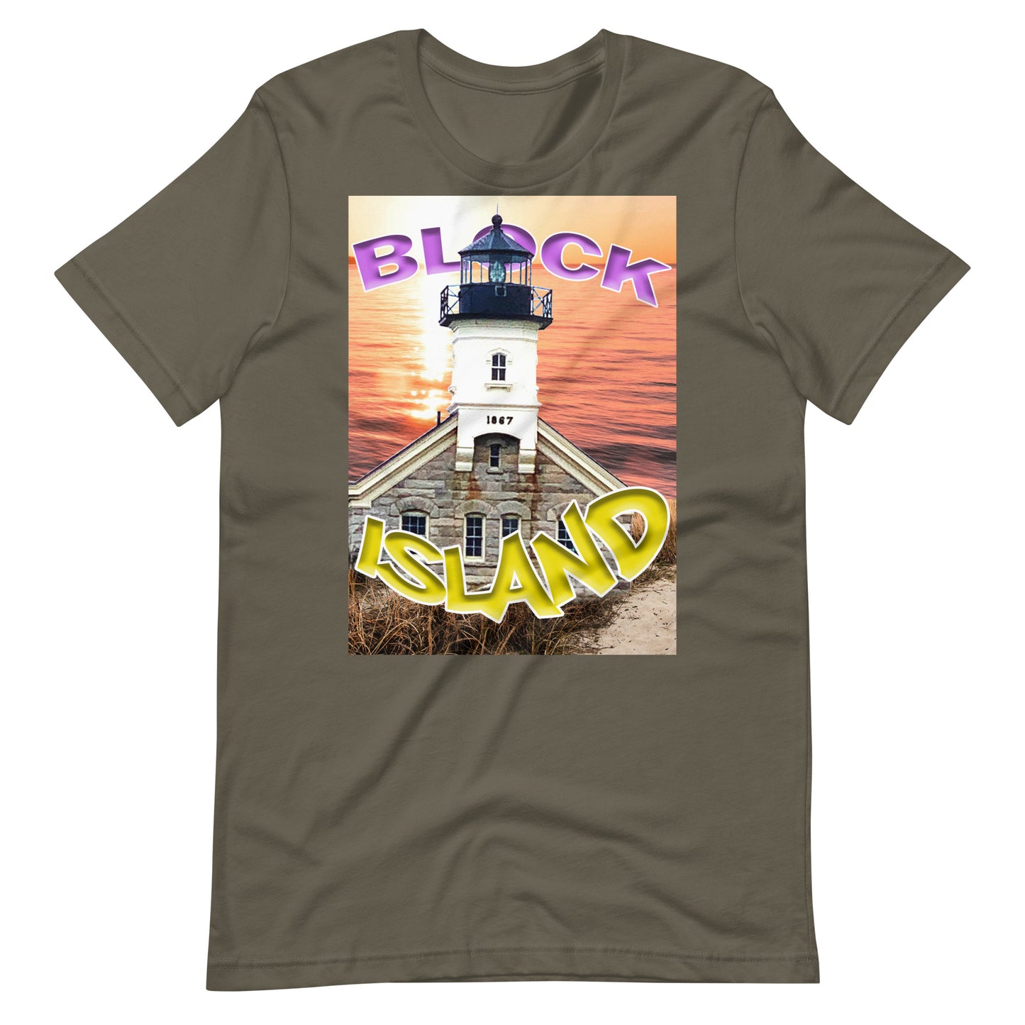 Block Island Lighthouse Print Logo Tee