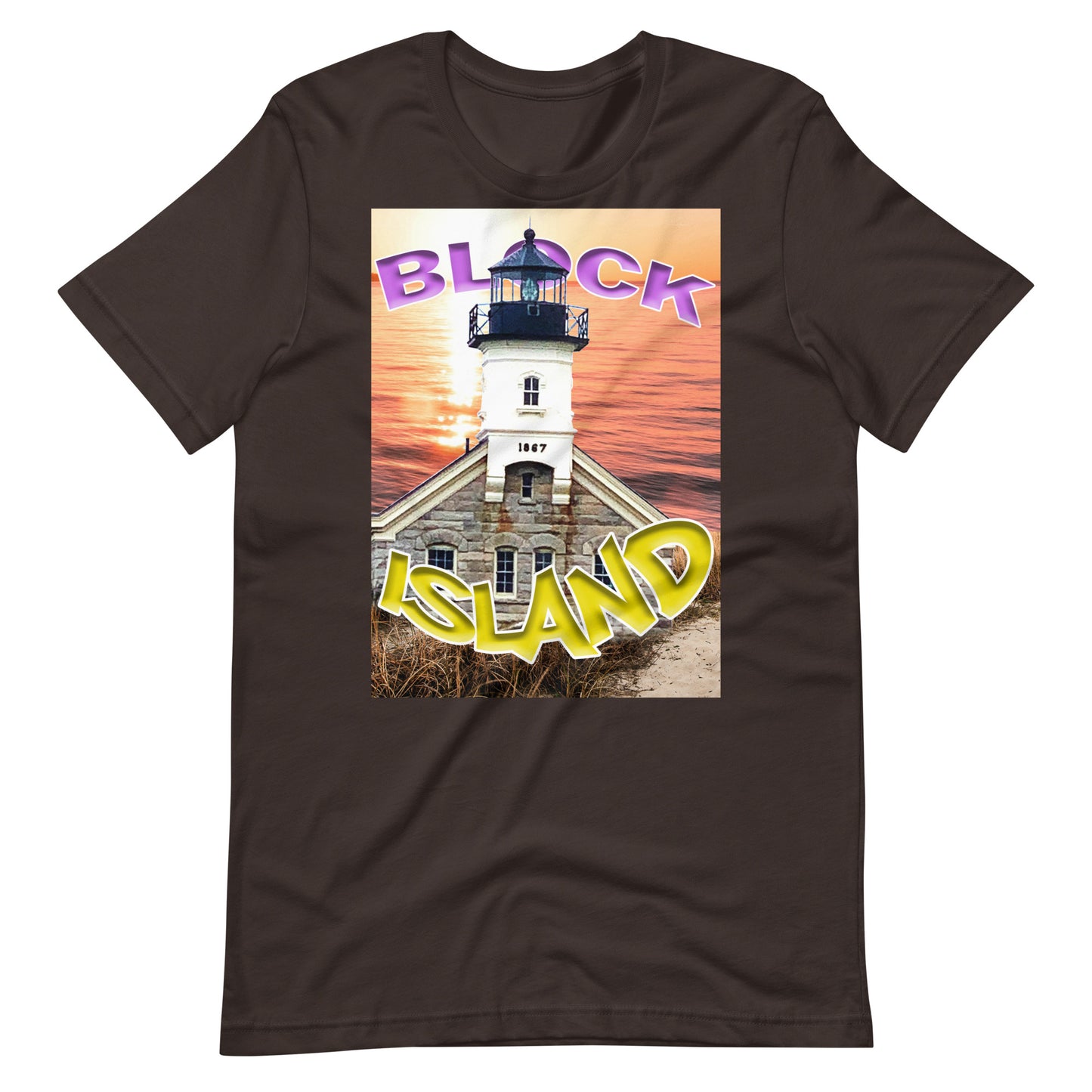 Block Island Lighthouse Print Logo Tee