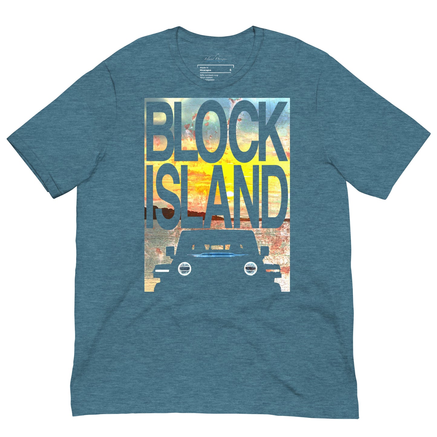 Block Island Sunset Jeep Unisex Tee