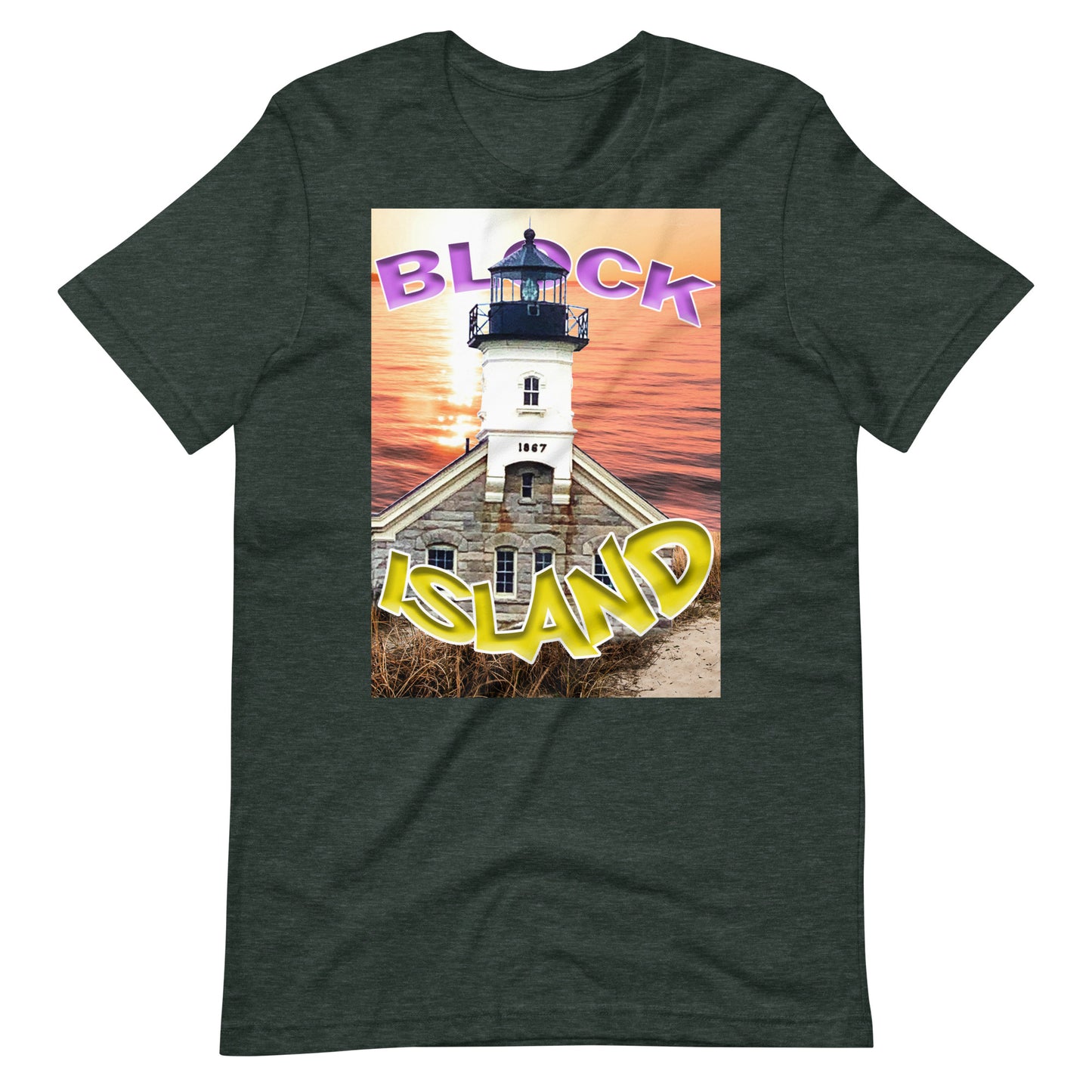 Block Island Lighthouse Print Logo Tee
