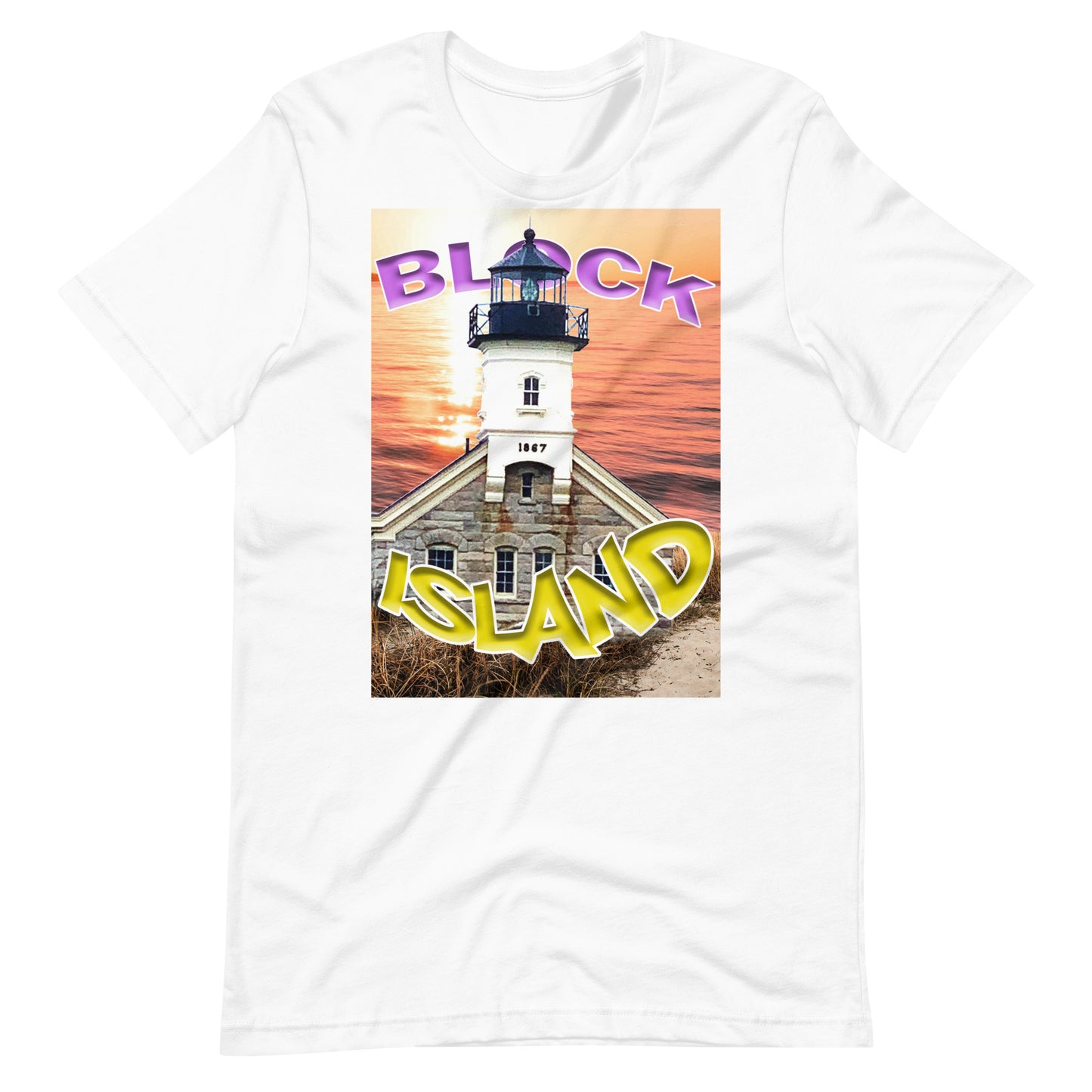 Block Island Lighthouse Print Logo Tee