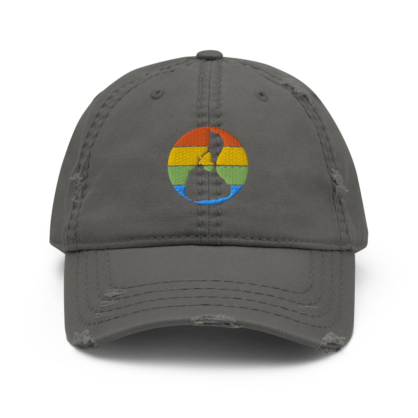 Block Island Embroidered Distressed Dad Hat