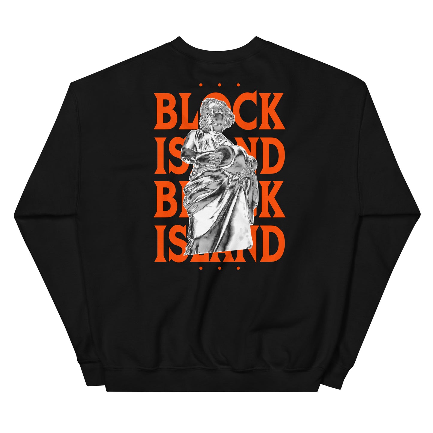 Rebecca Statue Print Logo Two-Sided Unisex Crew Neck