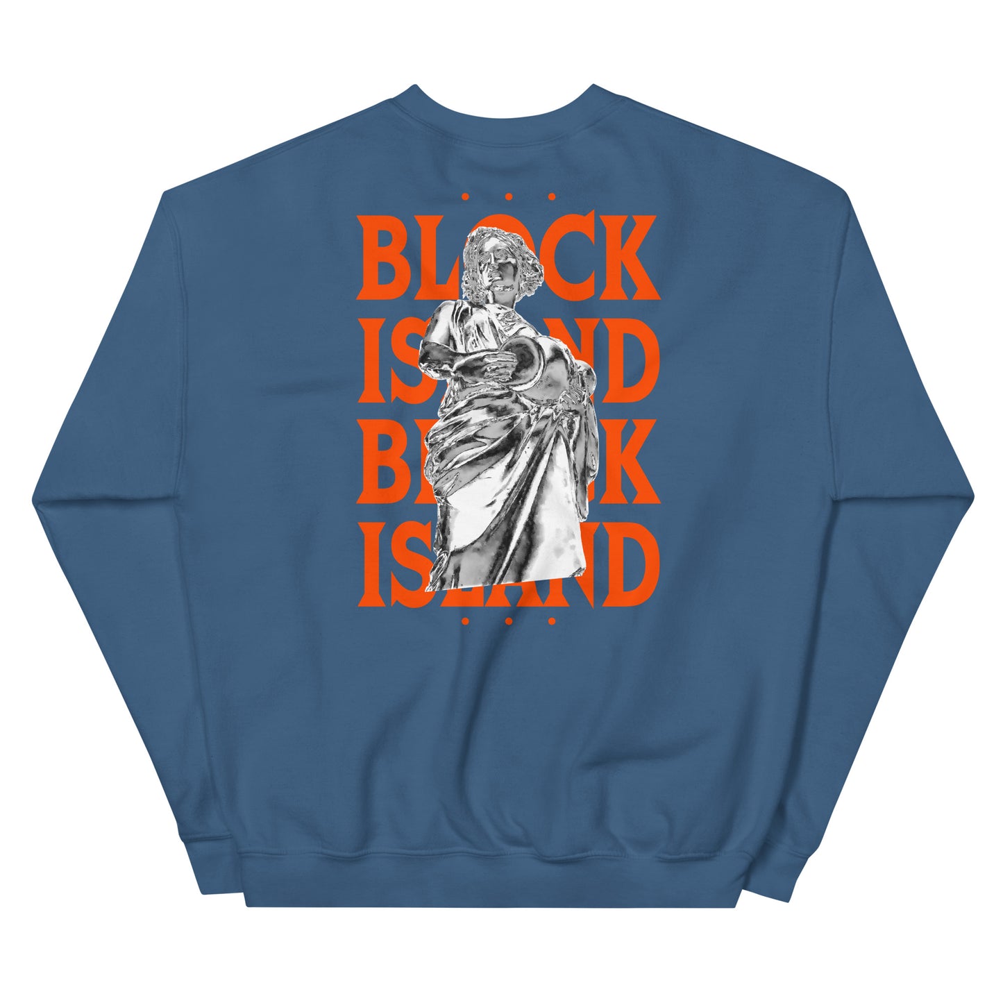 Rebecca Statue Print Logo Two-Sided Unisex Crew Neck