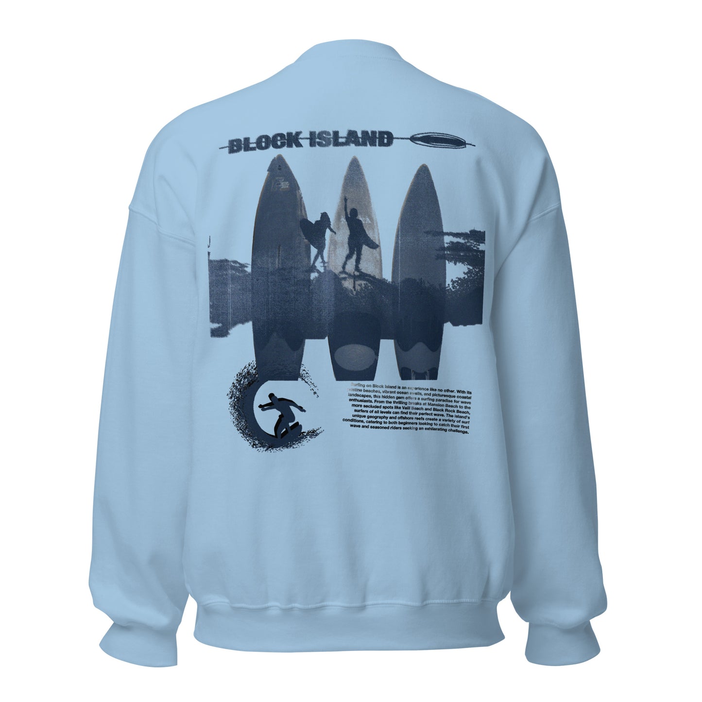 Block Island Surfers Two-Sided Unisex Crew Neck