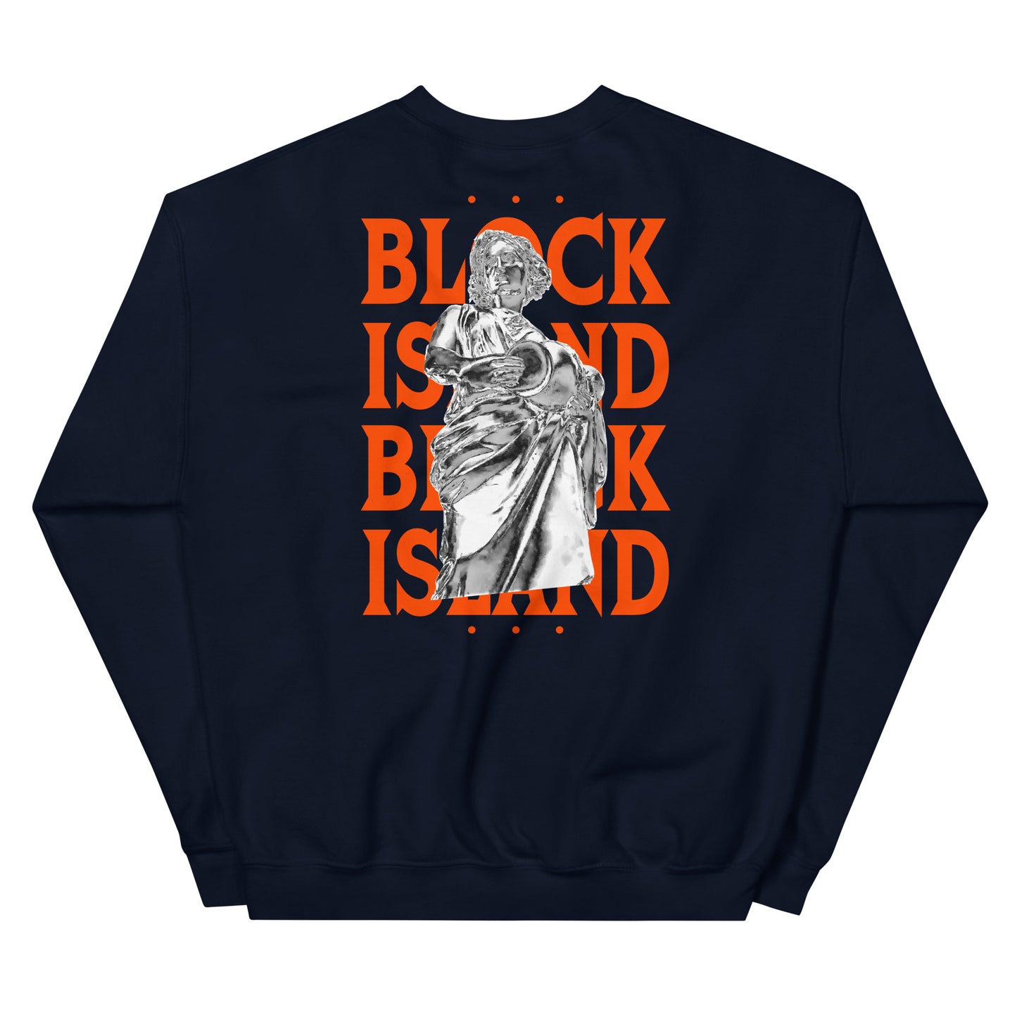 Rebecca Statue Print Logo Two-Sided Unisex Crew Neck