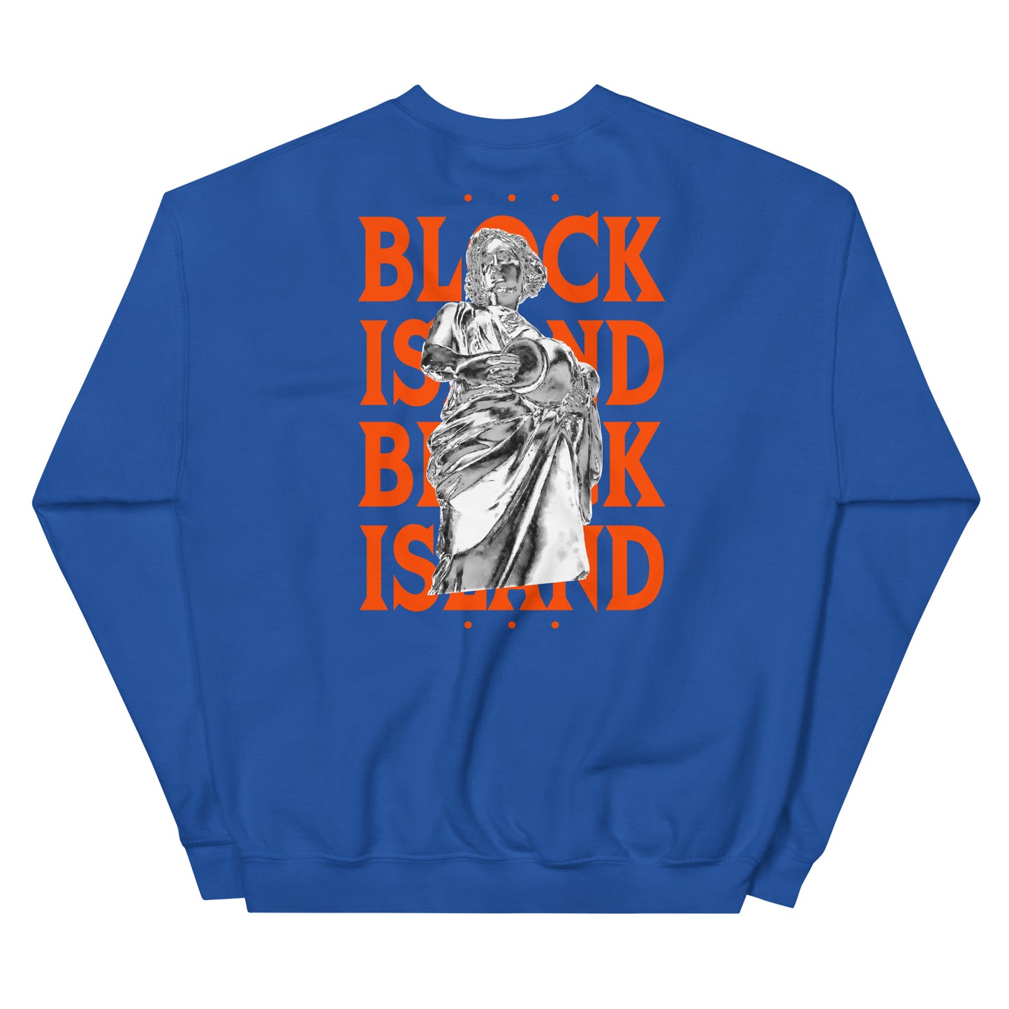 Rebecca Statue Print Logo Two-Sided Unisex Crew Neck