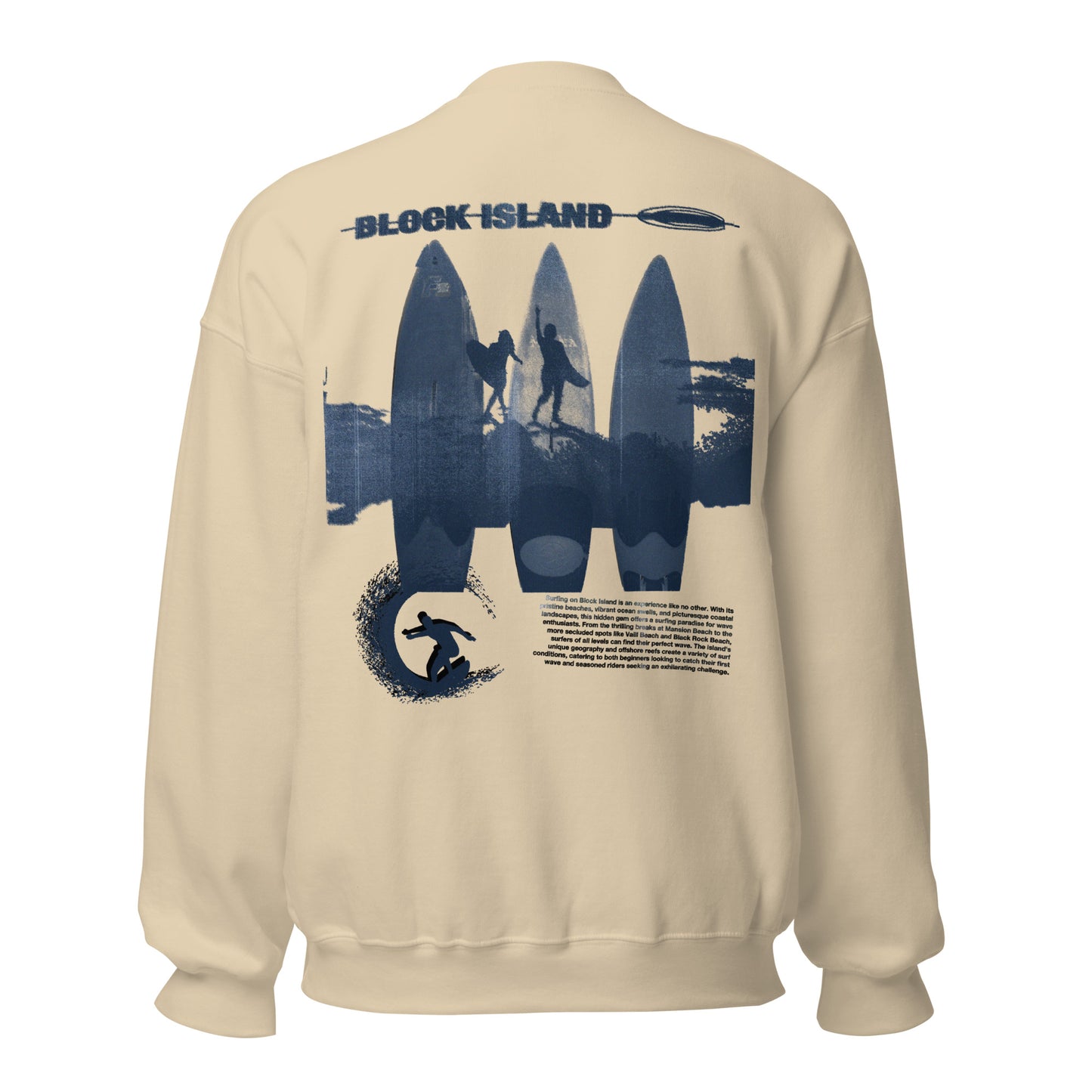 Block Island Surfers Two-Sided Unisex Crew Neck