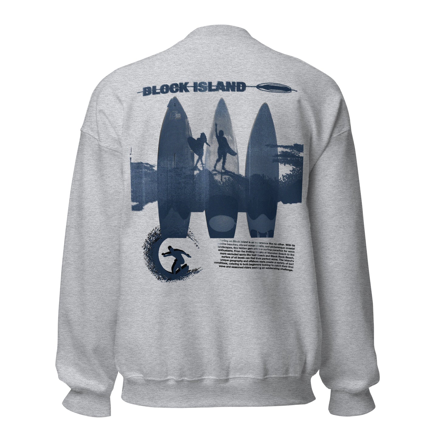 Block Island Surfers Two-Sided Unisex Crew Neck