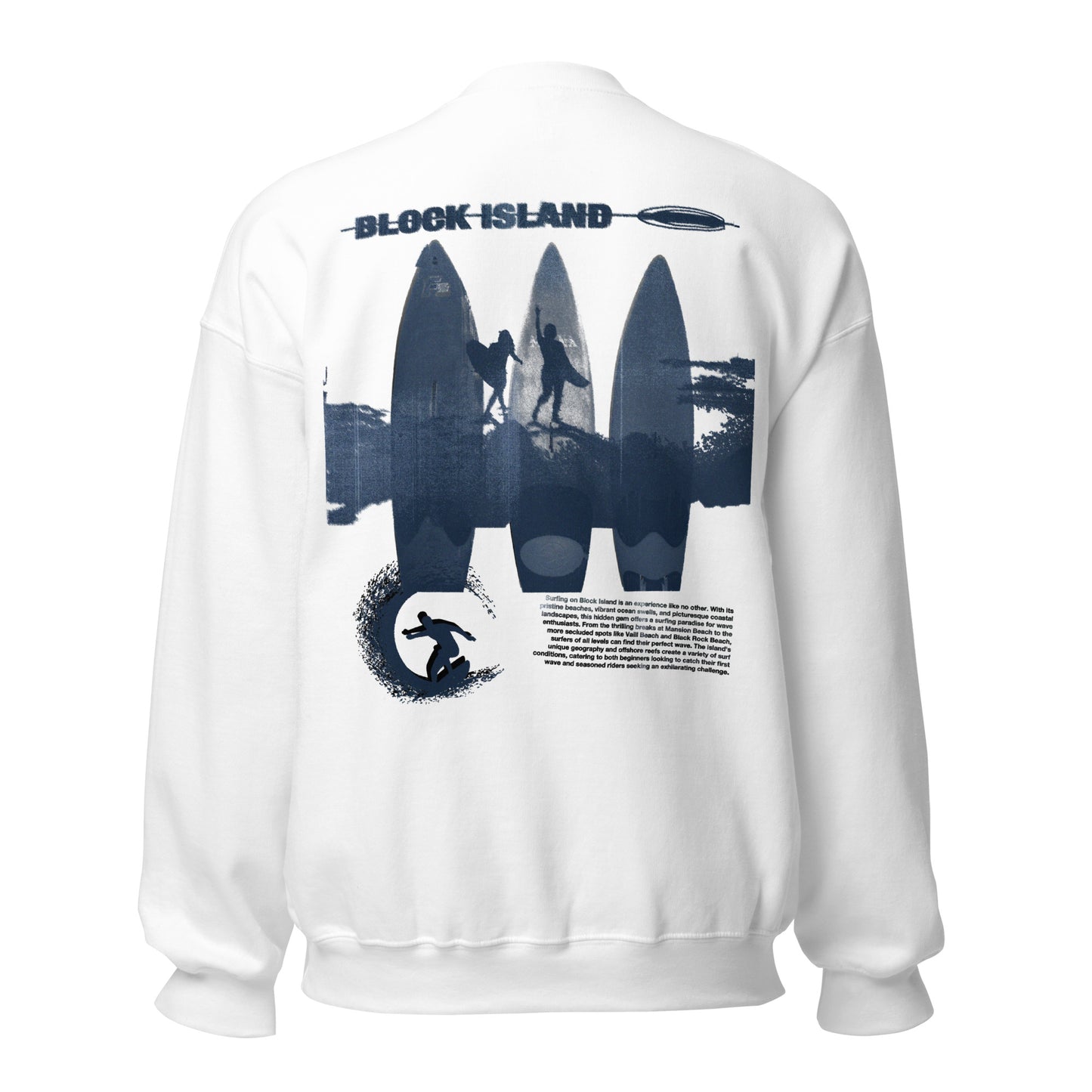 Block Island Surfers Two-Sided Unisex Crew Neck