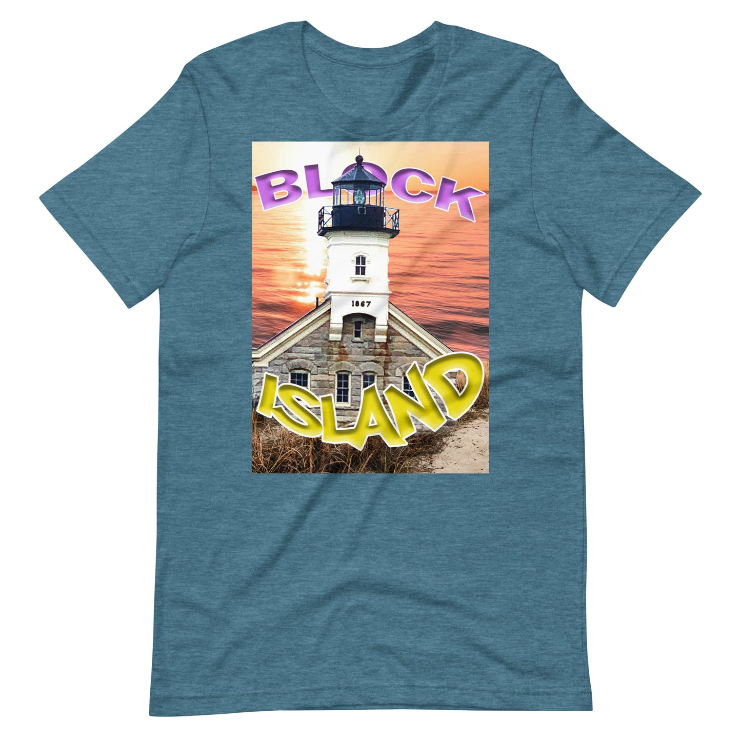 Block Island Lighthouse Print Logo Tee