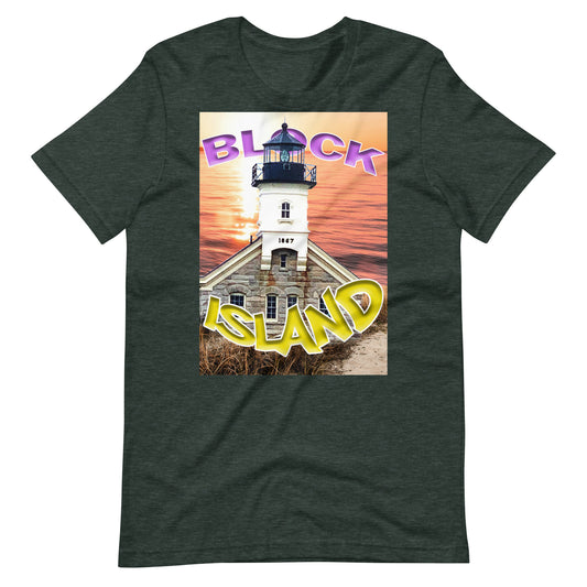 Block Island Lighthouse Print Logo Tee
